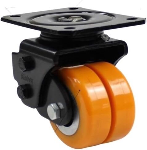 1 Piece Package 3 inch Silent Caster Spring Shock Absorber AGV Swivel Wheel Robot Heavy Duty Polyurethane Wheel(Black) in Saudi Arabia