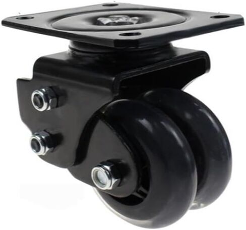 1 Piece Package 3 inch Silent Caster Spring Shock Absorber AGV Swivel Wheel Robot Heavy Duty Polyurethane Wheel(Black) in Saudi Arabia