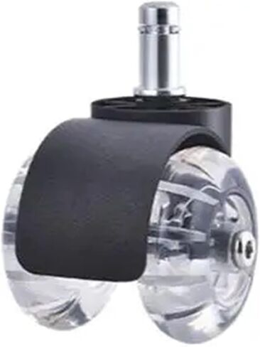 (Pack of 5) 2 Inch 11mm Universal Wheel PU Clip Spring Black Transparent Brake Office Chair Removable Caster Pulley(Wheel 2-White) in Saudi Arabia