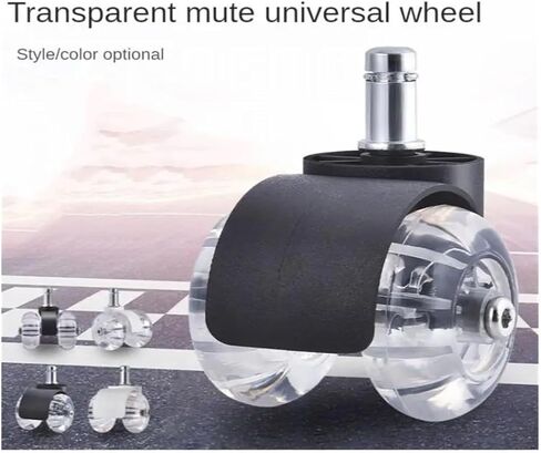 (Pack of 5) 2 Inch 11mm Universal Wheel PU Clip Spring Black Transparent Brake Office Chair Removable Caster Pulley(Wheel 2-White) in Saudi Arabia