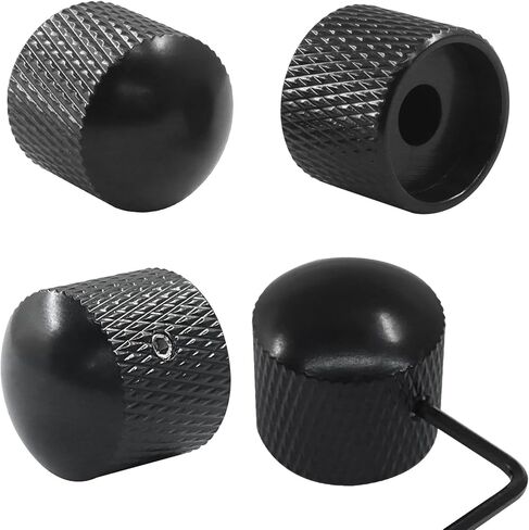 Bokwin 4pcs مقابض الغيتار المعدنية مقابض قبة سوداء التحكم مع مفاتيح Allen لباس الغيتار الكهربائي ، قطرها 5.5 ملم ، بناء معدني قوي وتصميم دوران سلس in Saudi Arabia