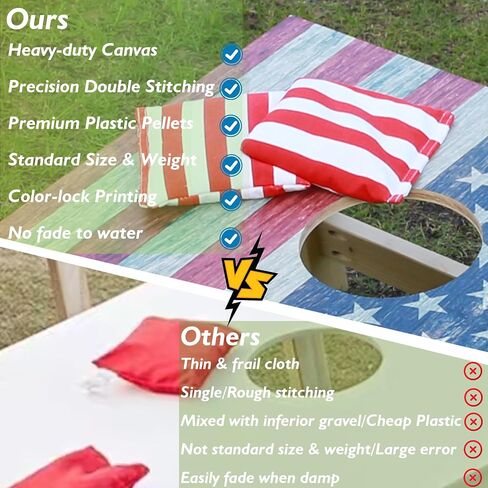Cornhole Bags Set of 8 Regulation Professional Corn Hole Bean Bags Weather Resistant for Tossing Adults Yard Game in Saudi Arabia