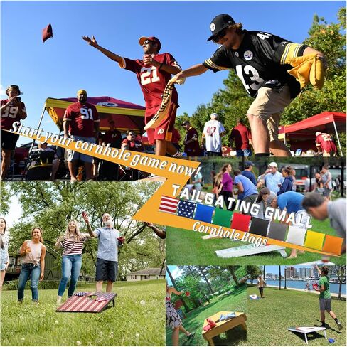 Cornhole Bags Set of 8 Regulation Professional Corn Hole Bean Bags Weather Resistant for Tossing Adults Yard Game in Saudi Arabia