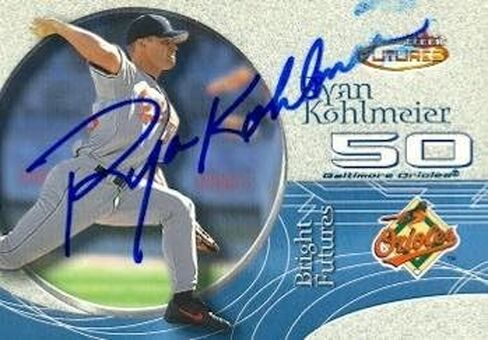 مستودع توقيع 50812 Ryan Kohlmeier موقعة بطاقة البيسبول بالتيمور Orioles 2001 Fleer Futures No .190 in Saudi Arabia