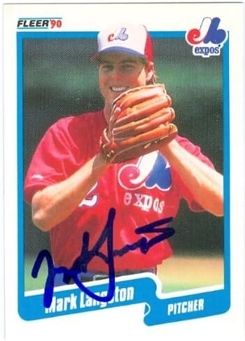 Autograph Warehouse 45083 Mark Langston Autographed Baseball Card Montreal Expos 1990 Fleer No .352 in Saudi Arabia