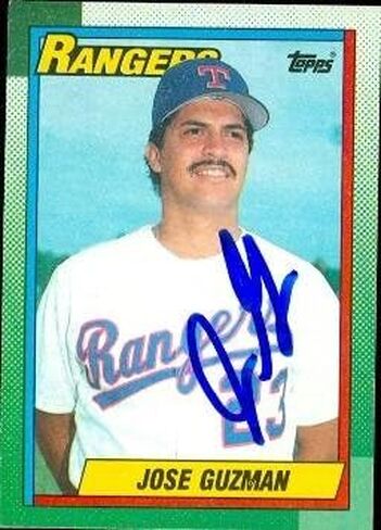 Autograph Warehouse 48920 Jose Guzman Autographed Baseball Card Texas Rangers 1990 Topps No .308 in Saudi Arabia