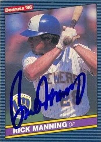 Autograph Warehouse 47904 Rick Manning Autographed Baseball Card Milwaukee Brewers 1986 Donruss No .368 in Saudi Arabia