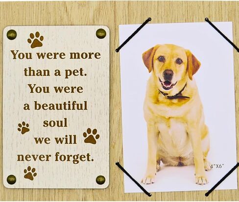 UNIDECO Wood Photo Frame 4x6 - Beautiful Death of Dog Wall & Tabletop 4 x6 Picture Holder - 4 x 6 Photo Hanging 4 by 6 - Wooden Small Deceased - 4 6 Memorial Sympathy Dead Remembrance Memory in Saudi Arabia
