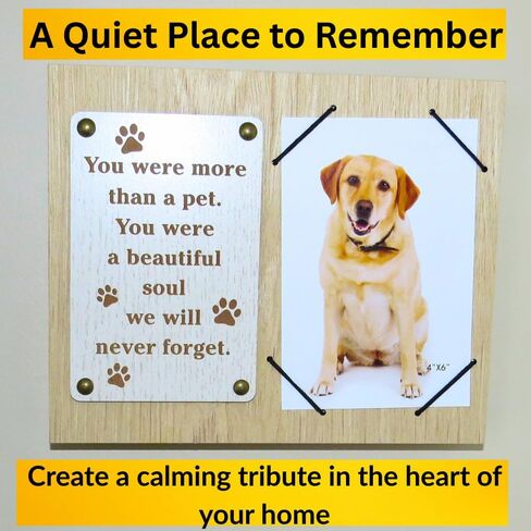 UNIDECO Wood Photo Frame 4x6 - Beautiful Death of Dog Wall & Tabletop 4 x6 Picture Holder - 4 x 6 Photo Hanging 4 by 6 - Wooden Small Deceased - 4 6 Memorial Sympathy Dead Remembrance Memory in Saudi Arabia