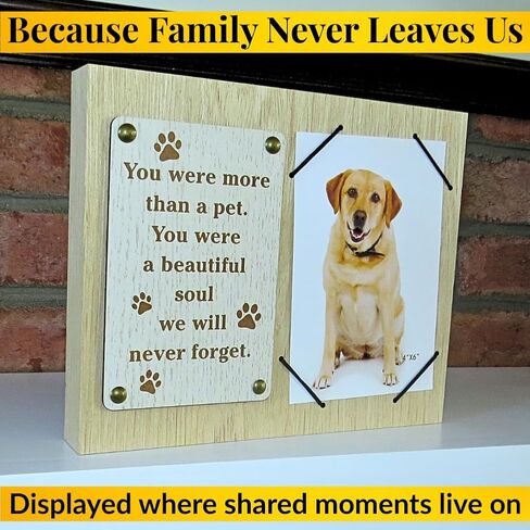 UNIDECO Wood Photo Frame 4x6 - Beautiful Death of Dog Wall & Tabletop 4 x6 Picture Holder - 4 x 6 Photo Hanging 4 by 6 - Wooden Small Deceased - 4 6 Memorial Sympathy Dead Remembrance Memory in Saudi Arabia