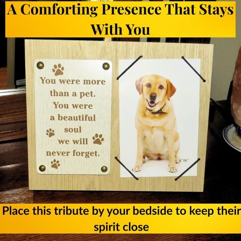 UNIDECO Wood Photo Frame 4x6 - Beautiful Death of Dog Wall & Tabletop 4 x6 Picture Holder - 4 x 6 Photo Hanging 4 by 6 - Wooden Small Deceased - 4 6 Memorial Sympathy Dead Remembrance Memory in Saudi Arabia