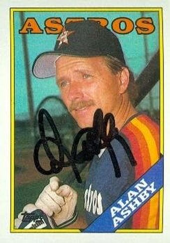 قام آلان آشبي بتوقيع بطاقة البيسبول (هيوستن أستروس) 1988 Topps No.48 in Kuwait