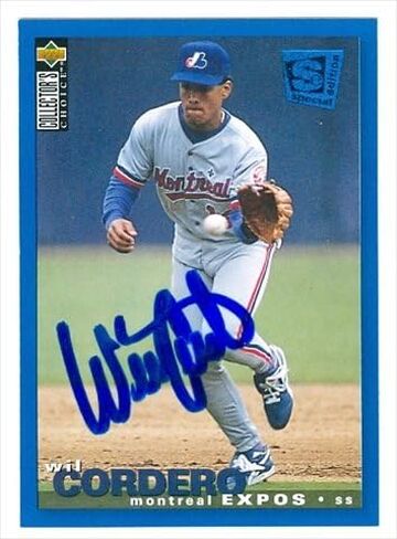 Autograph Warehouse 38335 Wil Cordero Autographed Baseball Card Montreal Expos 1995 Upper Deck Collectors Choice No. 97 in Saudi Arabia
