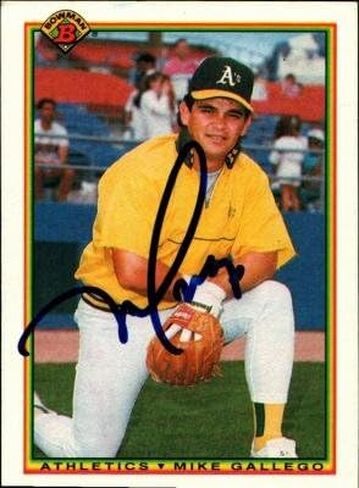 Autograph 121433 Oakland Athletics 1990 Bowman No. 459 Mike Gallego Autographed Baseball Card in Saudi Arabia
