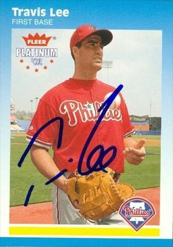 Autograph Warehouse 45468 Travis Lee Autographed Baseball Card Philadelphia Phillies 2002 Fleer Platinum No .223 in Saudi Arabia