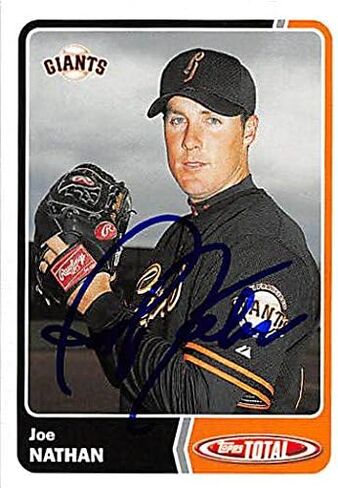 123099 San Francisco Giants Ft 2003 Topps Total No. 680 Joe Nathan Autographed Baseball Card in Saudi Arabia