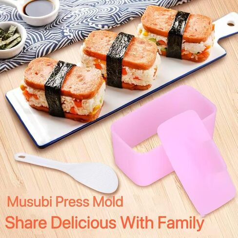 Onigiri Mold & Musubi Maker Kit - Includes Rice Ball Mold, Sushi Rolling Mat, Triangle, Heart, Plum Blossom, Bear, Rabbit Rice Molds, Rice Ladle & More for Creative Rice Shaping in Saudi Arabia