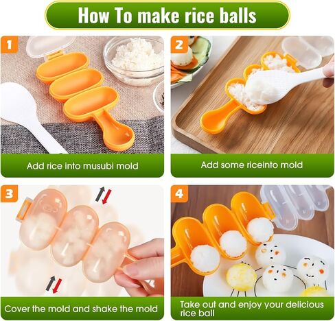 Onigiri Mold & Musubi Maker Kit - Includes Rice Ball Mold, Sushi Rolling Mat, Triangle, Heart, Plum Blossom, Bear, Rabbit Rice Molds, Rice Ladle & More for Creative Rice Shaping in Saudi Arabia