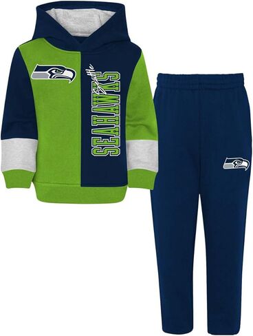 Outerstuff NFL Seattle Seahawks Navy Toddler 2T-4T مرخص رسميًا من Fleece Logo Pullover Hoodie Pants in Kuwait