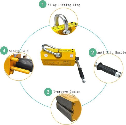 600 KG/ 1320 LB Permanent Magnetic Lifter Strong Magnetic Suction Cup Magnetic Lifting Tool for Hoist Steel Sheet, Block, Rod, Cylindrical and Other Magnetic Material in Saudi Arabia