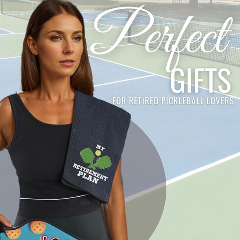 Funny Retirement Pickleball Towels for Men/Women, Gifts for Pickleball Lovers for Birthday, Christmas, 40 x 60cm Microfiber Pickleball Towels - Black in Saudi Arabia
