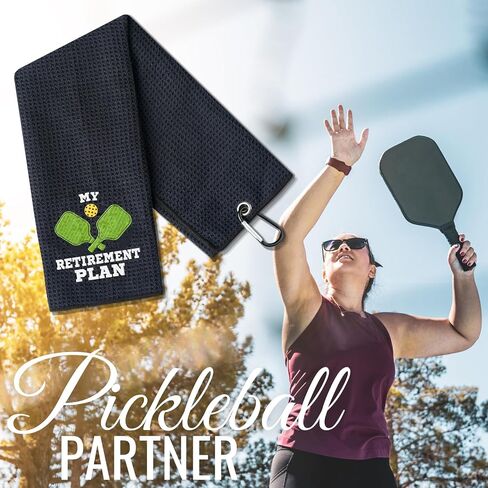 Funny Retirement Pickleball Towels for Men/Women, Gifts for Pickleball Lovers for Birthday, Christmas, 40 x 60cm Microfiber Pickleball Towels - Black in Saudi Arabia