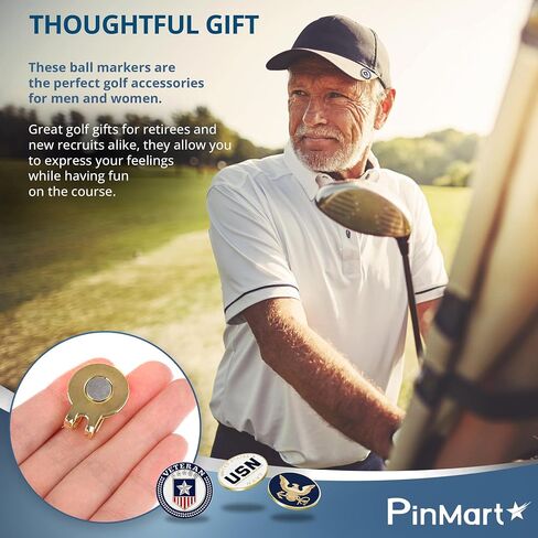 PinMart’s Officially Licensed United States Veteran 3 Pack Magnetic Ball Markers and Hat Clip - Golf Accessories for Men and Women - Ball Markers and Hat Clip with Magnet for Golf Hats in Saudi Arabia