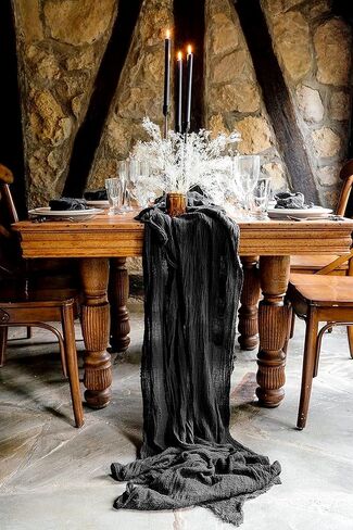 12 حزمة Burgundy Table Table Runner ، 10ft Cheesecective Table Runner Long Romantic Semi Shier Rustic Boho Gauze Table Runners for Wedder in Kuwait