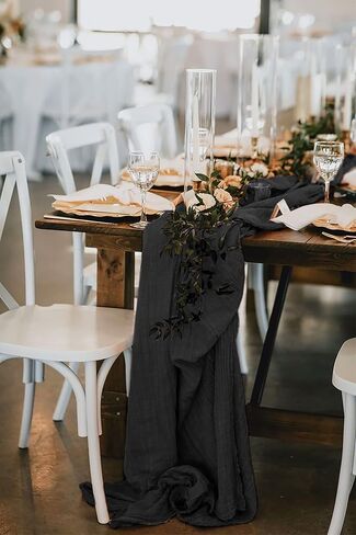 12 حزمة Burgundy Table Table Runner ، 10ft Cheesecective Table Runner Long Romantic Semi Shier Rustic Boho Gauze Table Runners for Wedder in Kuwait