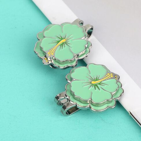 2pcs Magnetic Golf Ball Marker with Hat Clip, Flower Shape Golf Marker Magnet Set Cap Hat or Visor Clip Sports Bag Accessories for Women Men Golfer Friends Gift in Saudi Arabia