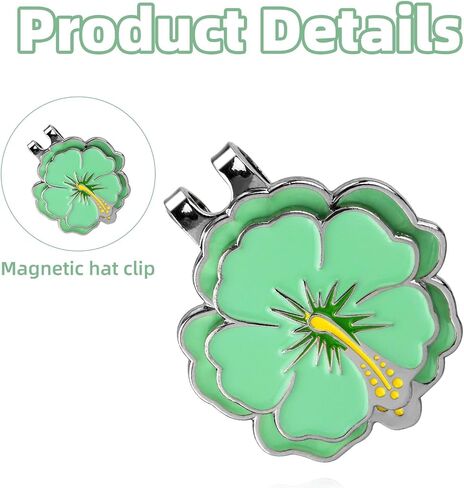 2pcs Magnetic Golf Ball Marker with Hat Clip, Flower Shape Golf Marker Magnet Set Cap Hat or Visor Clip Sports Bag Accessories for Women Men Golfer Friends Gift in Saudi Arabia