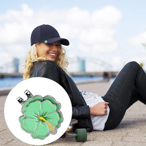 2pcs Magnetic Golf Ball Marker with Hat Clip, Flower Shape Golf Marker Magnet Set Cap Hat or Visor Clip Sports Bag Accessories for Women Men Golfer Friends Gift in Saudi Arabia