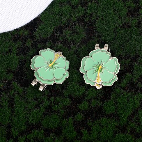 2pcs Magnetic Golf Ball Marker with Hat Clip, Flower Shape Golf Marker Magnet Set Cap Hat or Visor Clip Sports Bag Accessories for Women Men Golfer Friends Gift in Saudi Arabia