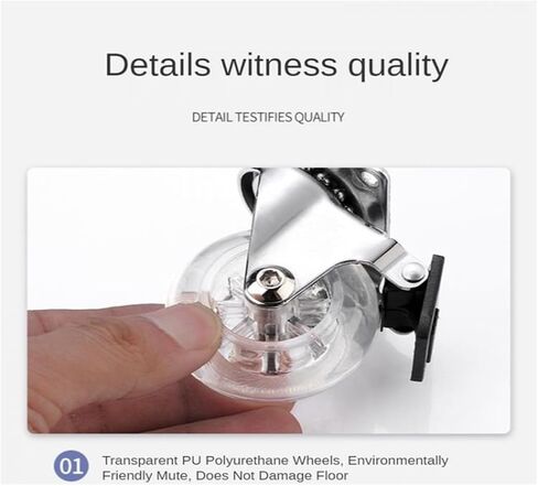 (Pack of 4) 4-inch Transparent Wheel Furniture Display Cabinet Silent Rubber Universal Pulley Steering Caster(B) in Saudi Arabia