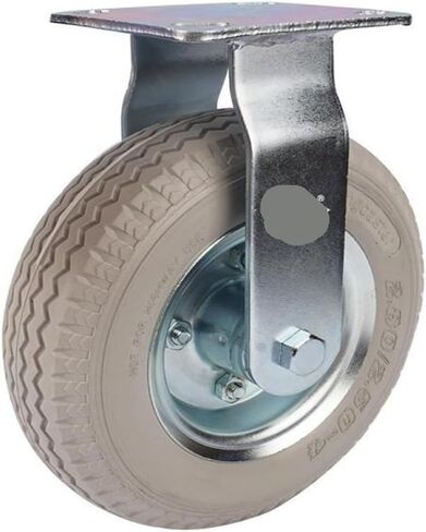 1 Pack Heavy Duty 8 Inch Galvanized PU Foam Fixed Wheels Solid Gray Rubber Casters Inflatable Push-Free in Saudi Arabia