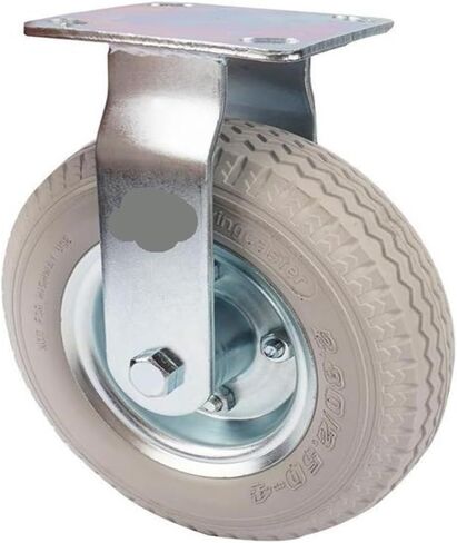 1 Pack Heavy Duty 8 Inch Galvanized PU Foam Fixed Wheels Solid Gray Rubber Casters Inflatable Push-Free in Saudi Arabia