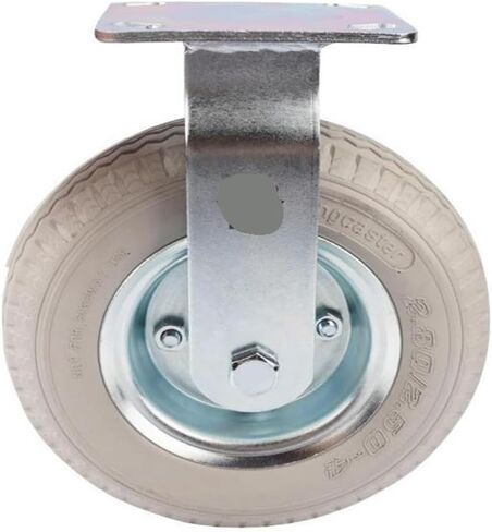 1 Pack Heavy Duty 8 Inch Galvanized PU Foam Fixed Wheels Solid Gray Rubber Casters Inflatable Push-Free in Saudi Arabia