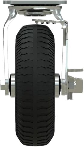 1 Pack Heavy Duty 8 Inch Inflatable Rubber Casters with Brakes Hotel Service Garage Entrance Trolley Luggage Trolley Wheels Universal in Saudi Arabia