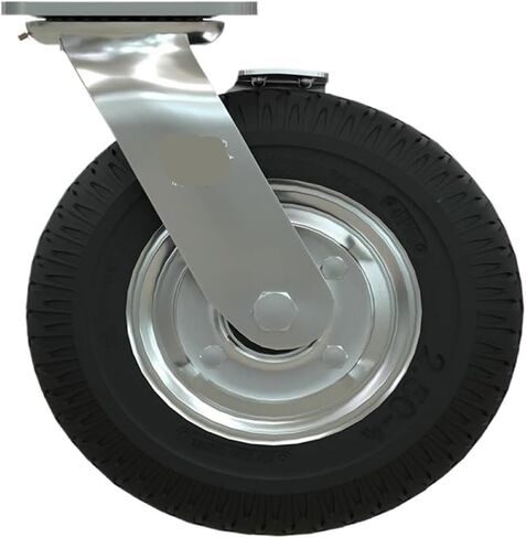 1 Pack Heavy Duty 8 Inch Inflatable Rubber Casters with Brakes Hotel Service Garage Entrance Trolley Luggage Trolley Wheels Universal in Saudi Arabia