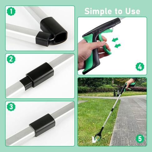 32" Grabber Reacher Tool, Foldable Reacher Grabber Pickup Tool with 360° Rotating Jaw & Magnet, Heavy Duty Pick Up Stick Grabbers for Seniors, Lightweight Grabbers in Saudi Arabia