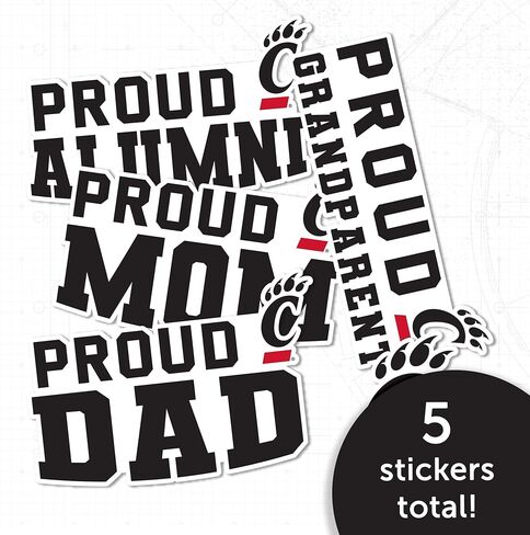 Desert Cactus University of Cincinnati Sticker Bearcats UC Vinyl Scal Lacal Laptop Water Bottle Scrapbook (Family Full Sheet) in Kuwait