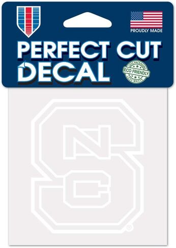 NCAA North Carolina State Wolfpack 4x4 Perfect Cut White Decal, One Size, Team Color in Saudi Arabia