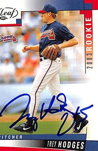 211649 Atlanta Braves Ft 2003 Leaf Rookie No. 283 Trey Hodges Autographed Baseball Card in Saudi Arabia