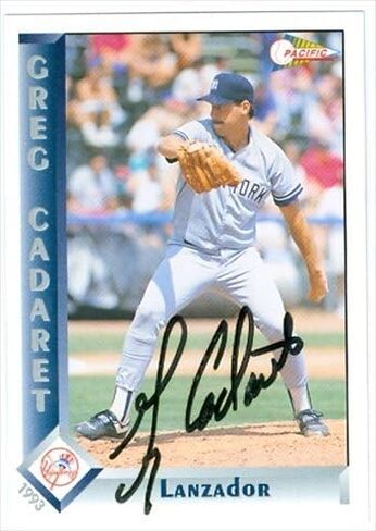 Autograph Warehouse 41127 Greg Cadaret Autographed Baseball Card New York Yankees 1993 Pacific No. 204 in Saudi Arabia