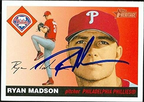 مستودع توقيعه 45521 ريان مادسون بطاقة البيسبول في فيلادلفيا فيليز 2004 Topps Heritage رقم .349 in Saudi Arabia