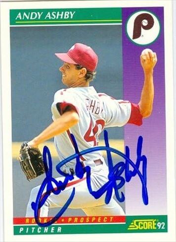 Warehouse 45154 Andy Ashby Card Baseball Card Philadelphia Phillies 1992 SCORE NO .396 in Kuwait