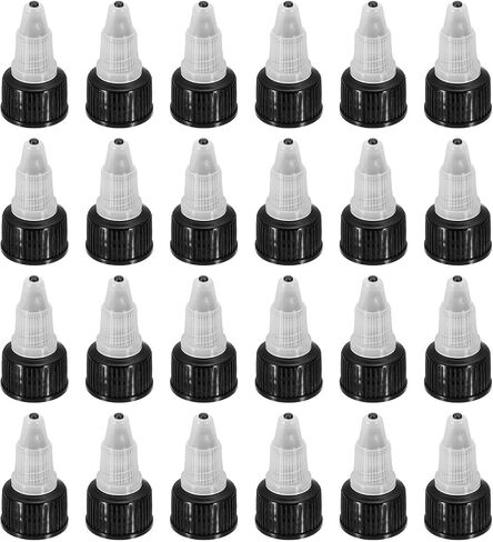 meccanixity 30 pack toft top cap 20/410 Black Dispensing Squeeze Bettles Caps للحرف اليدوية والفنون والغراء والسوائل in Saudi Arabia