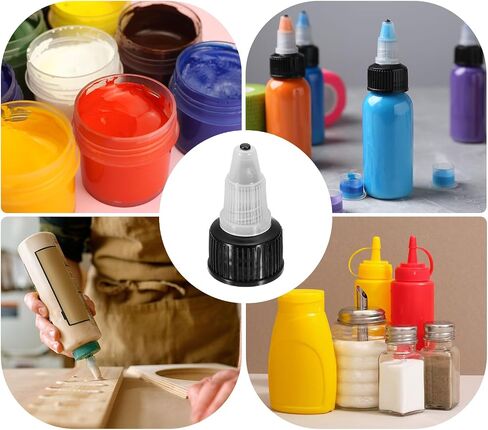 meccanixity 30 pack toft top cap 20/410 Black Dispensing Squeeze Bettles Caps للحرف اليدوية والفنون والغراء والسوائل in Saudi Arabia