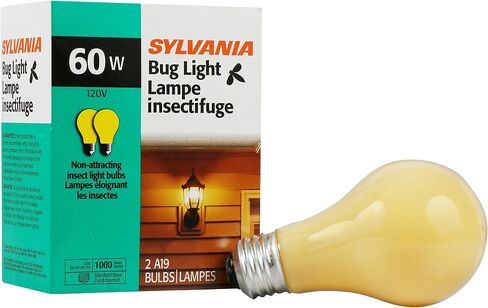 Sylvania A19 لمبة متوسطة ، قاعدة متوسطة ، ضوء الأخطاء الأصفر ، 60W ، 2850 كيلو ، 2 عبوة in Saudi Arabia