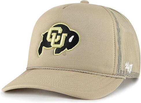 47 Brand NCAA Unisex Khaki Primary Logo Foam Trucker Adjustable Mesh Snapback Hat Adult One Size Fits All in Saudi Arabia